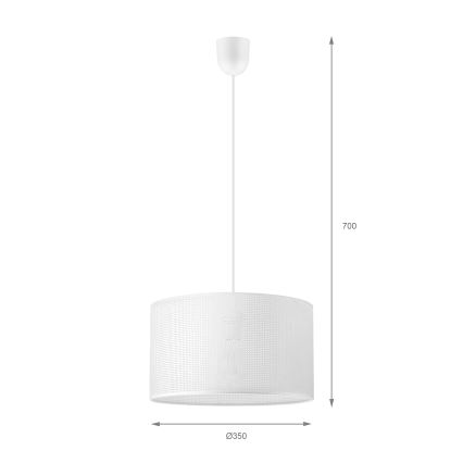 Pendel på kabel SIRJA PLISADO, 1xE27/15W/230V, Ø 35 cm, hvid