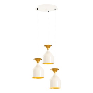 Pendel på kabel SIVANI 3xE27/40W/230V hvid/kobber
