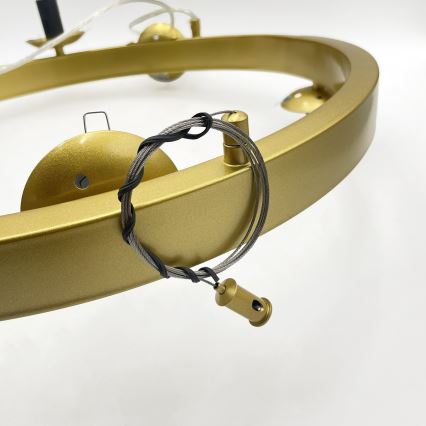 Pendel på kabel SOLARI 9xE14/15W/230V guld/røget sort