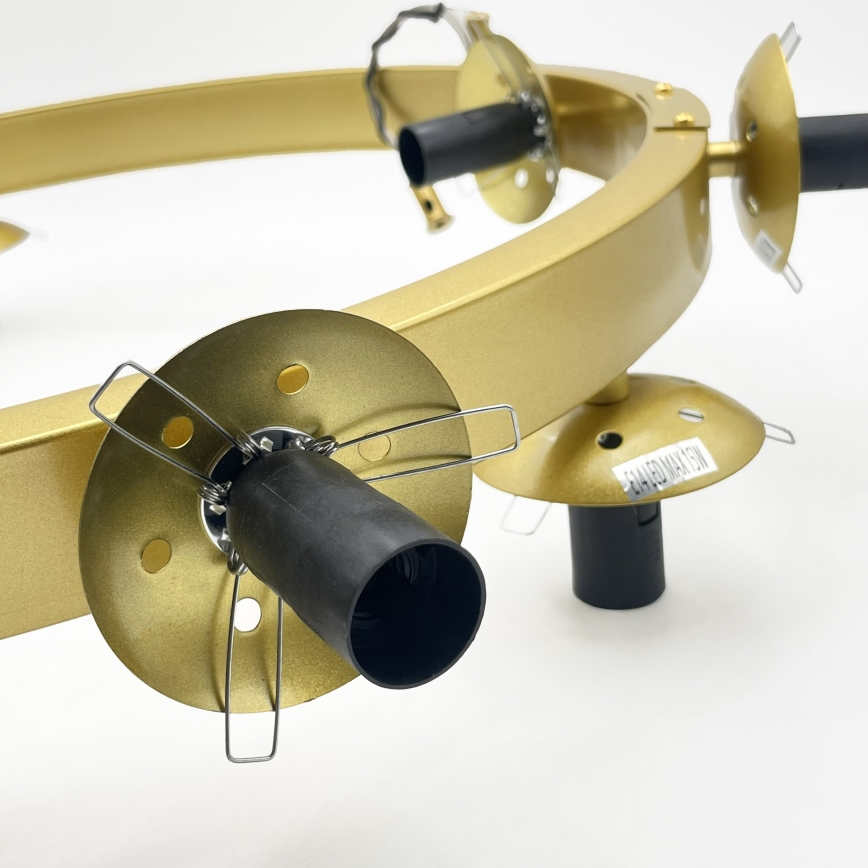 Pendel på kabel SOLARI 9xE14/15W/230V guld/røget sort