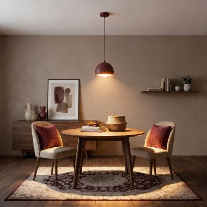 Pendel på kabel SOOL 1xE27/15W/230V Ø 15 cm bordeaux