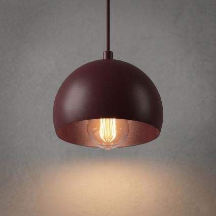 Pendel på kabel SOOL 1xE27/15W/230V Ø 15 cm bordeaux