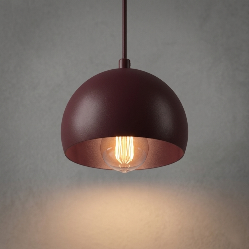 Pendel på kabel SOOL 1xE27/15W/230V Ø 15 cm bordeaux