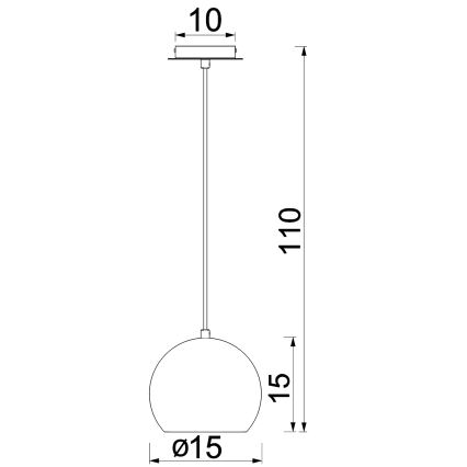 Pendel på kabel SOOL 1xE27/15W/230V Ø 15 cm hvid