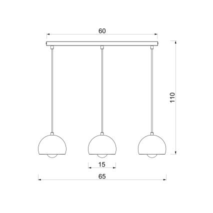 Pendel på kabel SOOL 3xE27/15W/230V, beige