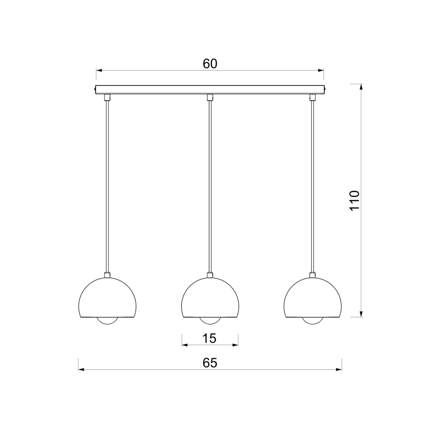 Pendel på kabel SOOL 3xE27/15W/230V, beige