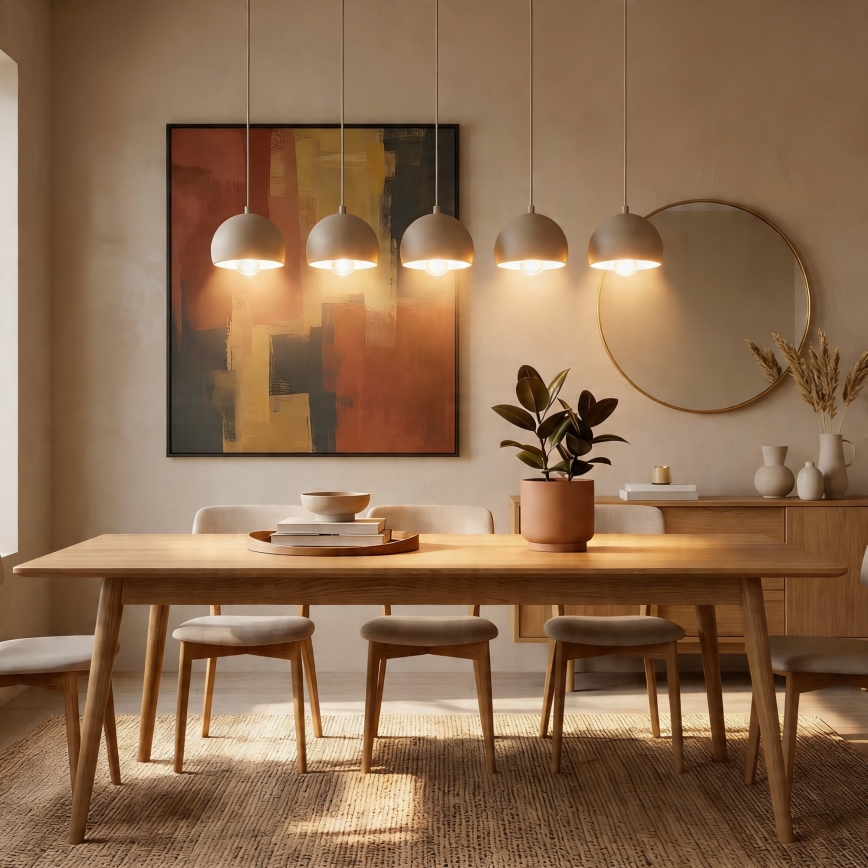 Pendel på kabel SOOL 5xE27/15W/230V beige