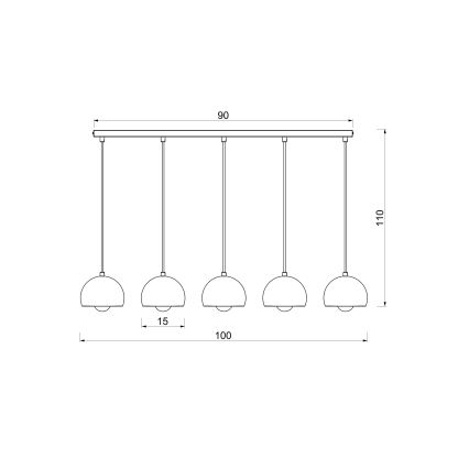 Pendel på kabel SOOL 5xE27/15W/230V beige