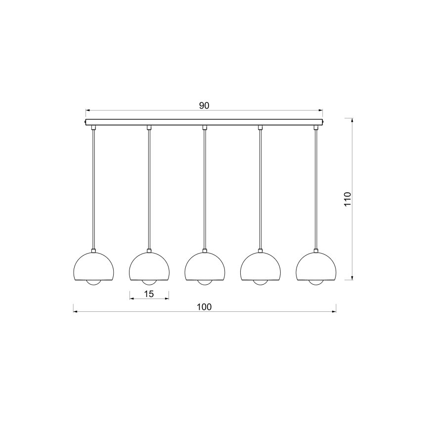 Pendel på kabel SOOL 5xE27/15W/230V beige