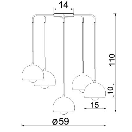 Pendel på kabel SOOL 5xE27/15W/230V beige