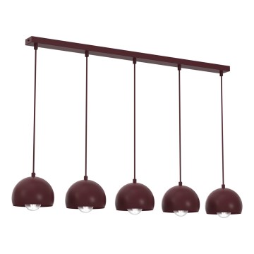 Pendel på kabel SOOL 5xE27/15W/230V bordeaux