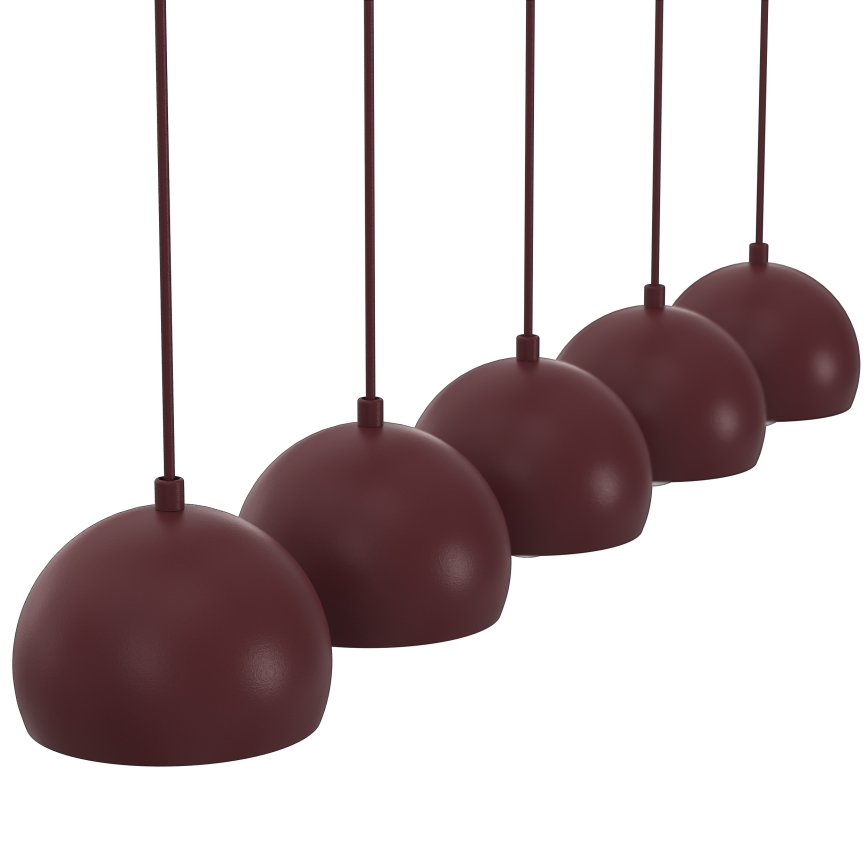 Pendel på kabel SOOL 5xE27/15W/230V bordeaux