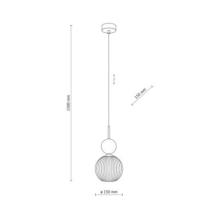 Pendel på kabel SOPHIA 1xE14/10W/230V sort/grøn/røget beige