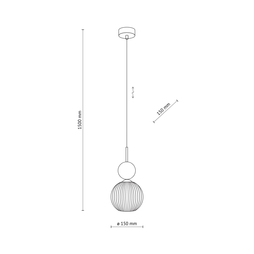 Pendel på kabel SOPHIA 1xE14/10W/230V sort/grøn/røget beige