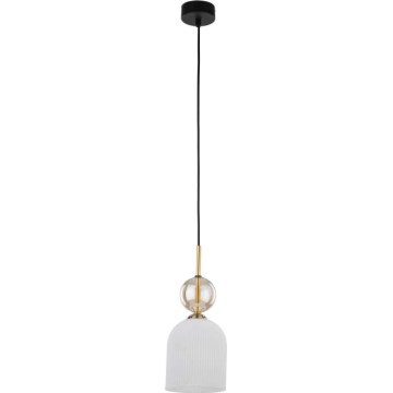 Pendel på kabel SOPHIA 1xE14/10W/230V sort/røgfarvet beige/hvid