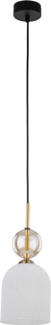 Pendel på kabel SOPHIA 1xE14/10W/230V sort/røgfarvet beige/hvid
