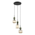 Pendel på kabel SOPHIA 3xE14/10W/230V sort/grøn/røget beige