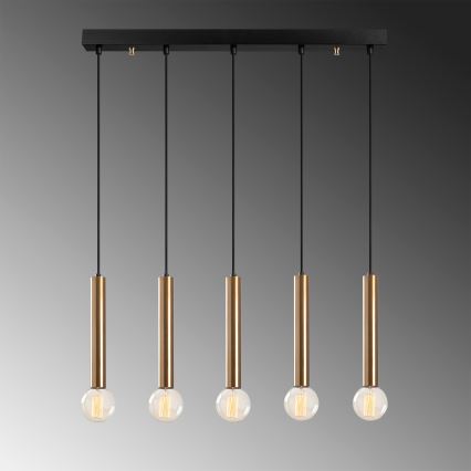 Pendel på kabel TEMPO 5xE27/40W/230V, guldfinish