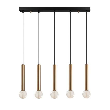 Pendel på kabel TEMPO 5xE27/40W/230V, guldfinish