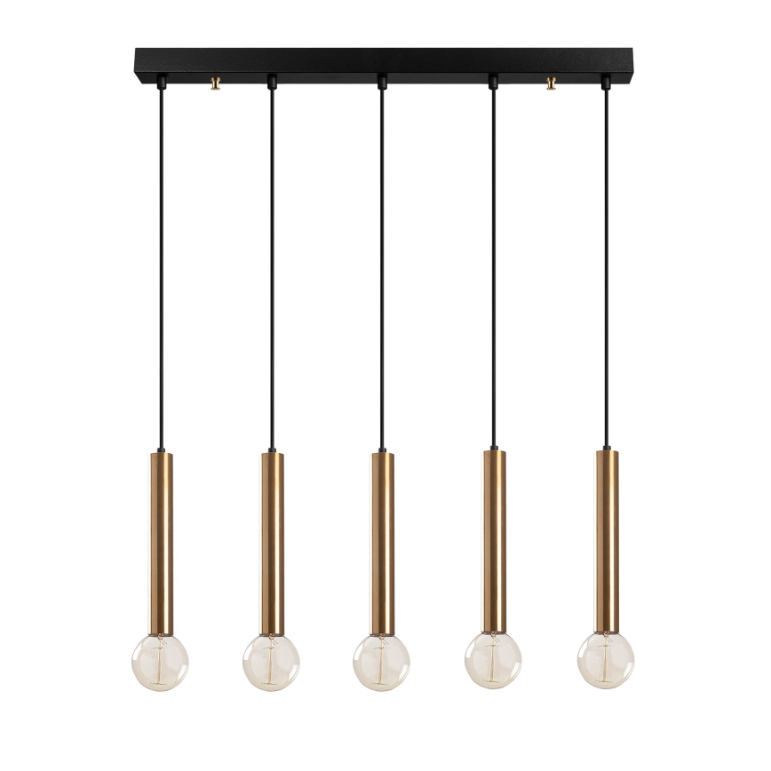 Pendel på kabel TEMPO 5xE27/40W/230V, guldfinish