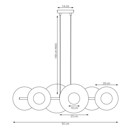Pendel på kabel UMBRA 6xG9/8W/230V rød