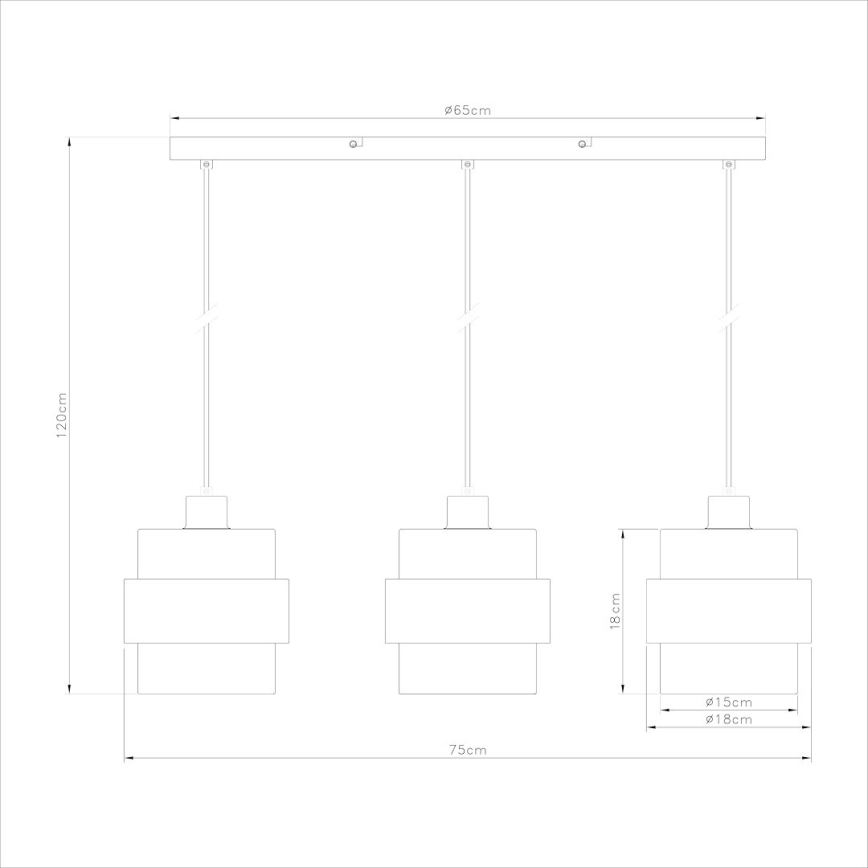 Pendel på kabel VALENTINO 3xE27/15W/230V beige/transparent