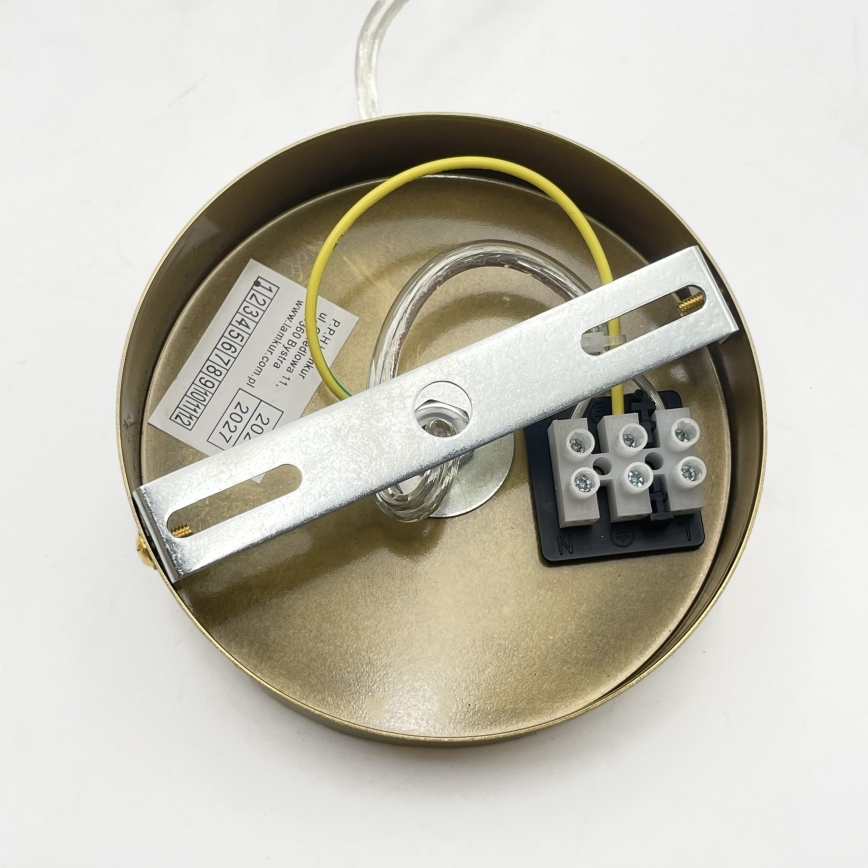 Pendel på kabel VELARE 1xE27/15W/230V guldfarvet/klar
