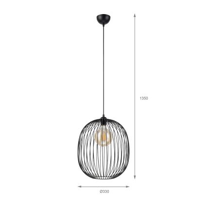 Pendel på kabel VELARE 1xE27/15W/230V guldfarvet/klar