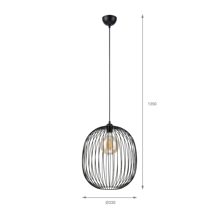 Pendel på kabel VELARE 1xE27/15W/230V guldfarvet/klar