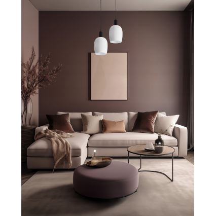 Pendel på kabel WOLKEN 1xE27/40W/230V hvid/sort