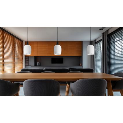 Pendel på kabel WOLKEN 1xE27/40W/230V hvid/sort