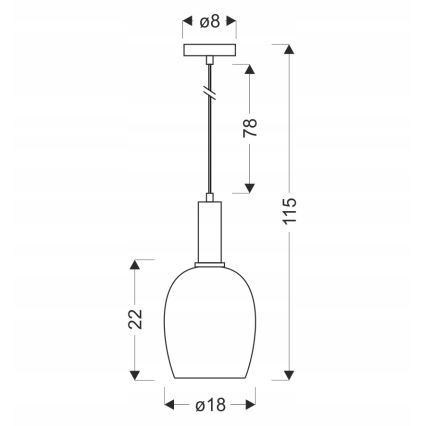 Pendel på kabel WOLKEN 1xE27/40W/230V hvid/sort