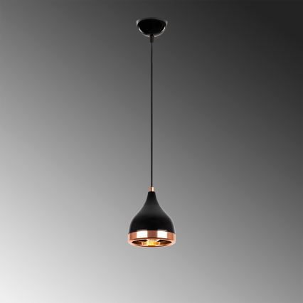 Pendel på kabel YILDO 1xE27/40W/230V sort/kobber