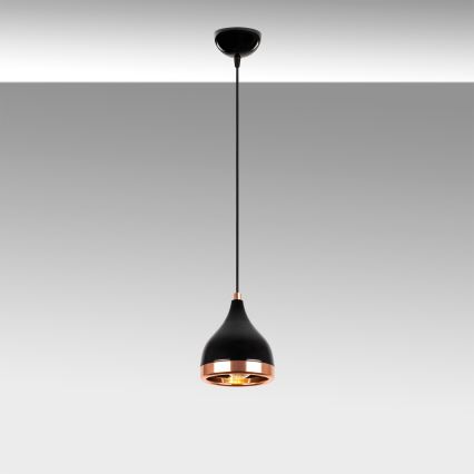 Pendel på kabel YILDO 1xE27/40W/230V sort/kobber