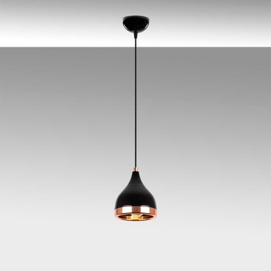 Pendel på kabel YILDO 1xE27/40W/230V sort/kobber