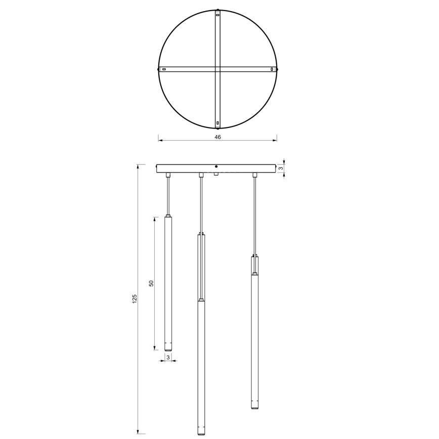 Pendel på kabel YORU 8xG9/8W/230V, sort