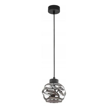 Pendel på kabel ZULIA 1xE27/15W/230V sort/røget sort