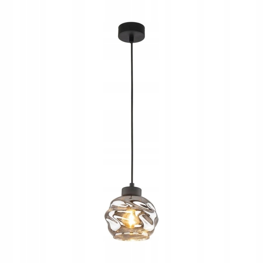 Pendel på kabel ZULIA 1xE27/15W/230V sort/røget sort