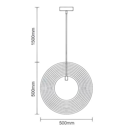 Pendel på ledning 1xE27/60W/230V Ø 50 cm massivt træ/finér/gummitræ