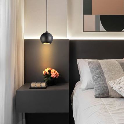 Pendel på ledning 1xGU10/10W/230V Ø 11 cm massiv/ask