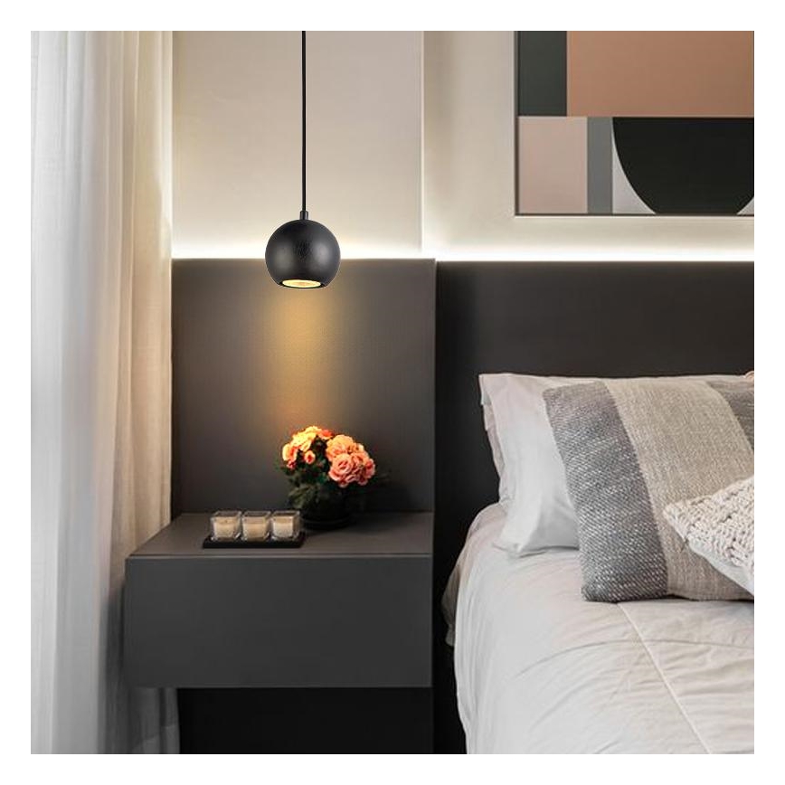 Pendel på ledning 1xGU10/10W/230V Ø 11 cm massiv/ask