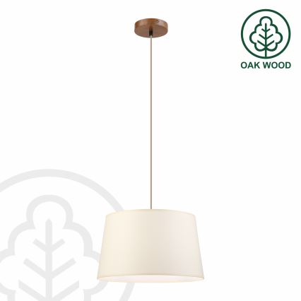 Pendel på ledning AIDA 1xE27/15W/230V Ø 35 cm eg/creme