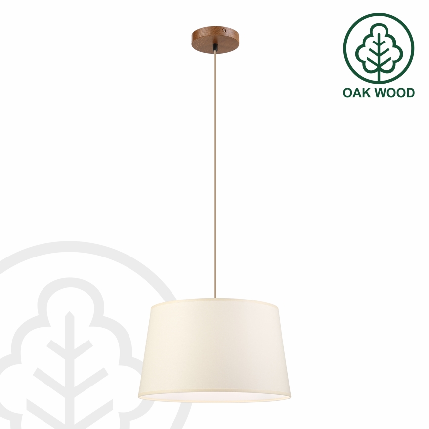 Pendel på ledning AIDA 1xE27/15W/230V Ø 35 cm eg/creme