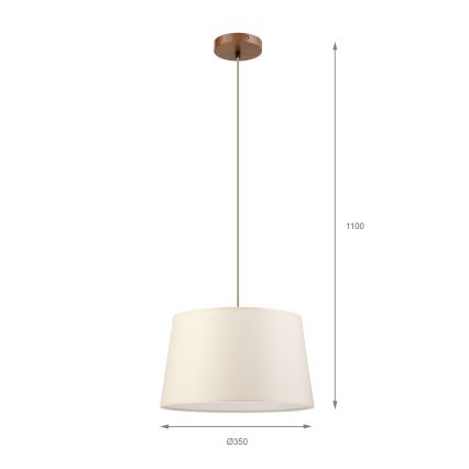 Pendel på ledning AIDA 1xE27/15W/230V Ø 35 cm eg/creme