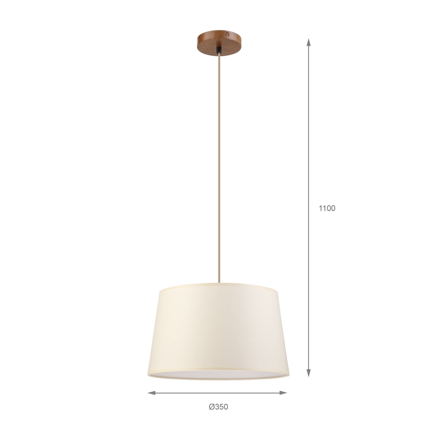 Pendel på ledning AIDA 1xE27/15W/230V Ø 35 cm eg/creme
