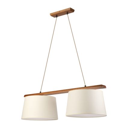 Pendel på ledning AIDA 2xE27/15W/230V Ø 35 cm eg/creme