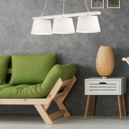 Pendel på ledning AIDA 3xE27/60W/230V eg/hvid