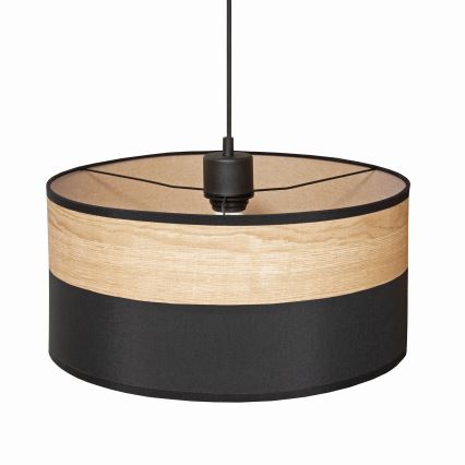 Pendel på ledning ALBA 1xE27/15W/230V Ø 40 cm sort/brun