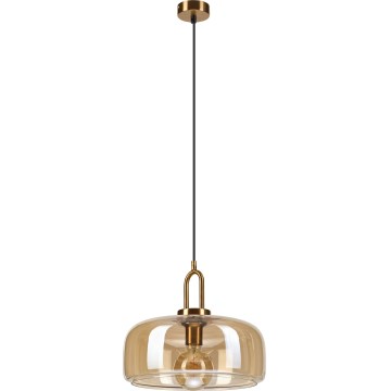 Pendel på ledning AMAYA 1xE27/15W/230V, guld/røget beige