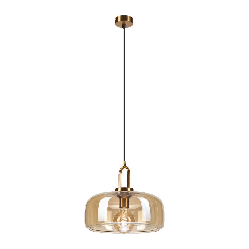 Pendel på ledning AMAYA 1xE27/15W/230V, guld/røget beige